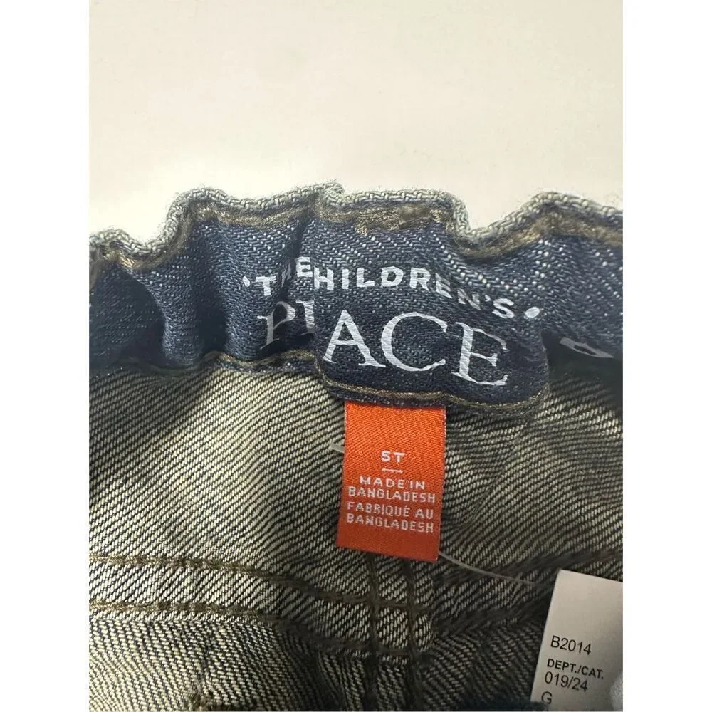 NWT The Children's Place Bootcut Jeans Boys Size 5T Dark Blue Adjustable Waist